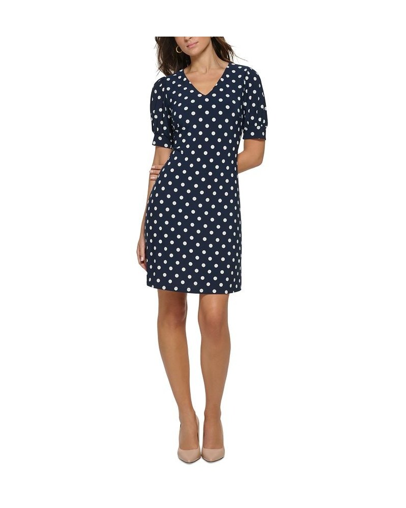 Puff-Sleeve Shift Dress Sky Capt/ivo $45.78 Dresses