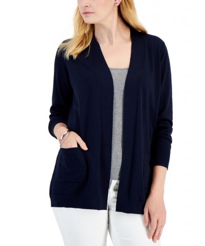 Women's Two Pocket Cardigan Intrepid Blue $15.79 Sweaters