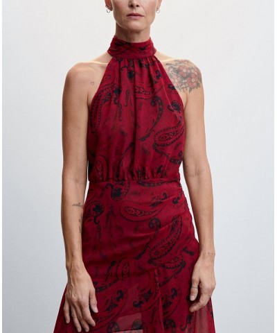 Women's Paisley Print Dress Red $65.80 Dresses