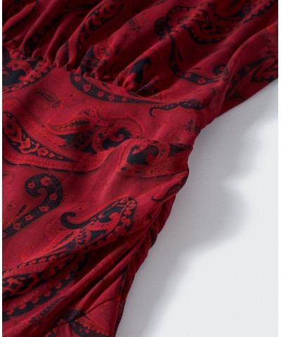 Women's Paisley Print Dress Red $65.80 Dresses