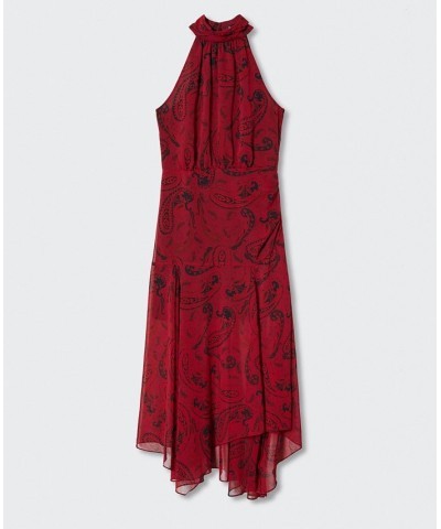 Women's Paisley Print Dress Red $65.80 Dresses