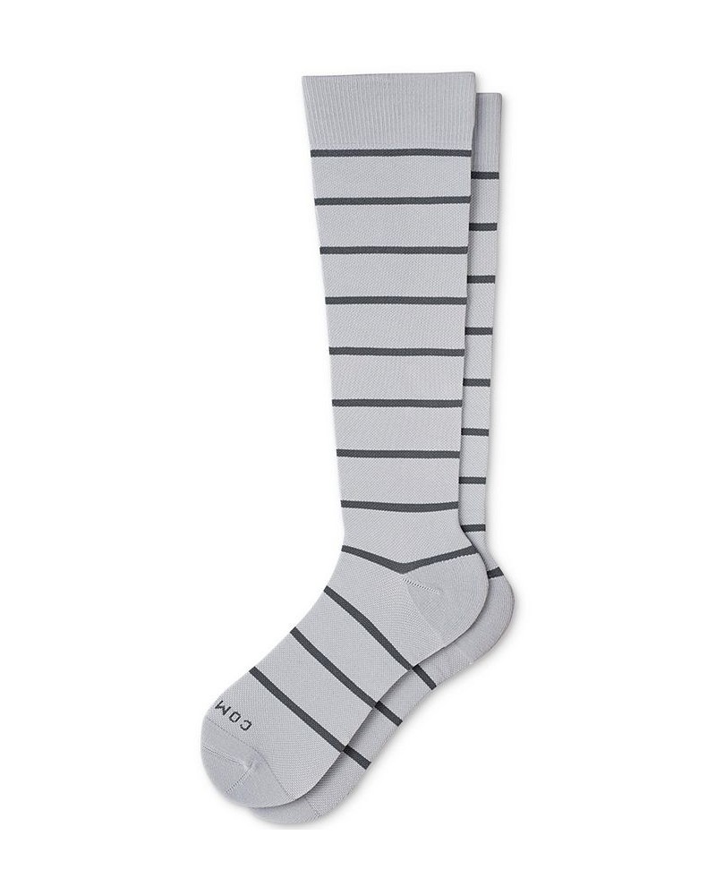 Women's Knee-High Wicking Striped Compression Socks Gray $20.90 Socks