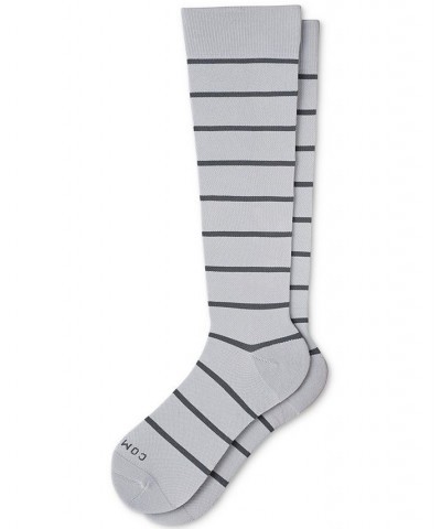 Women's Knee-High Wicking Striped Compression Socks Gray $20.90 Socks