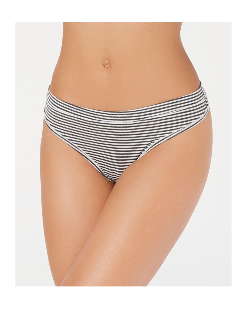 Ultra Soft Mix-and-Match Thong Underwear Grey Stripe $9.43 Panty