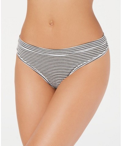 Ultra Soft Mix-and-Match Thong Underwear Grey Stripe $9.43 Panty