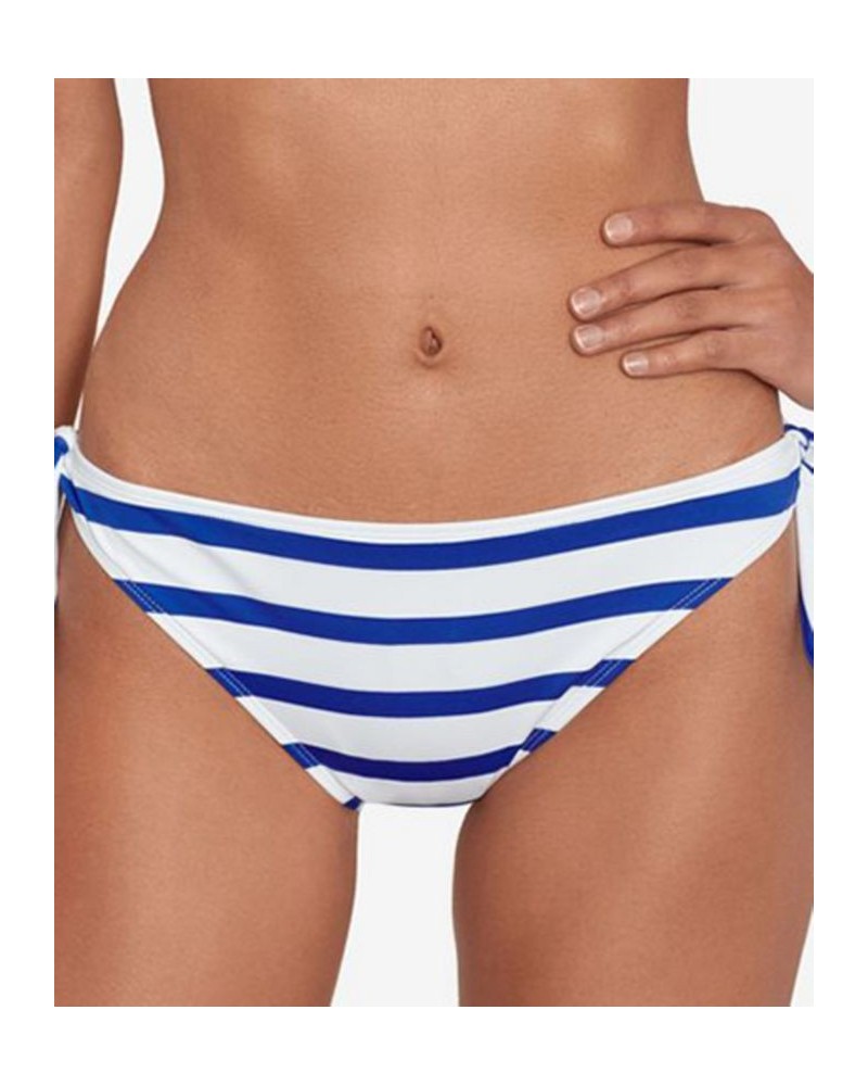 Women's Tie-Front Striped Bikini Top & Hipster Bikini Bottoms Port Stripe $34.65 Swimsuits