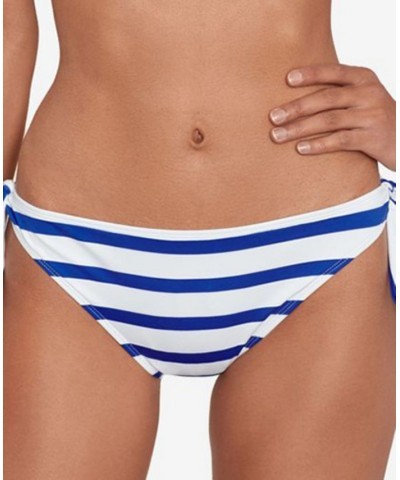 Women's Tie-Front Striped Bikini Top & Hipster Bikini Bottoms Port Stripe $34.65 Swimsuits