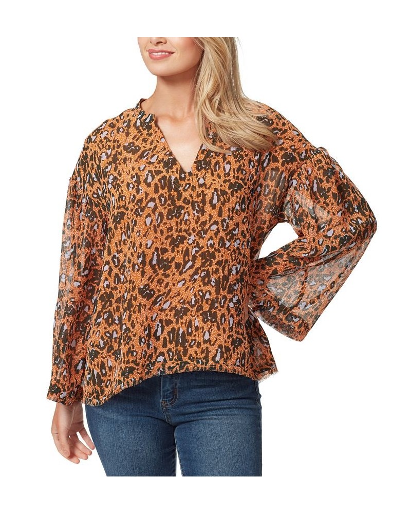 Women's Jenna Animal-Print Top AEGEAN/ BROWN $23.37 Tops