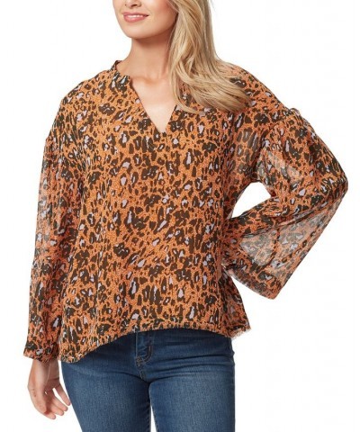 Women's Jenna Animal-Print Top AEGEAN/ BROWN $23.37 Tops