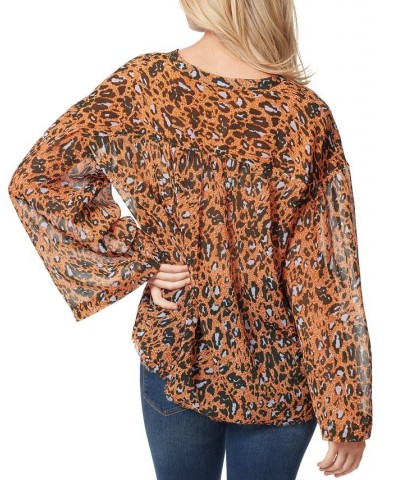 Women's Jenna Animal-Print Top AEGEAN/ BROWN $23.37 Tops