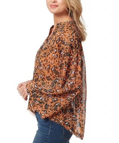 Women's Jenna Animal-Print Top AEGEAN/ BROWN $23.37 Tops