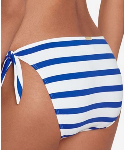 Women's Tie-Front Striped Bikini Top & Hipster Bikini Bottoms Port Stripe $34.65 Swimsuits