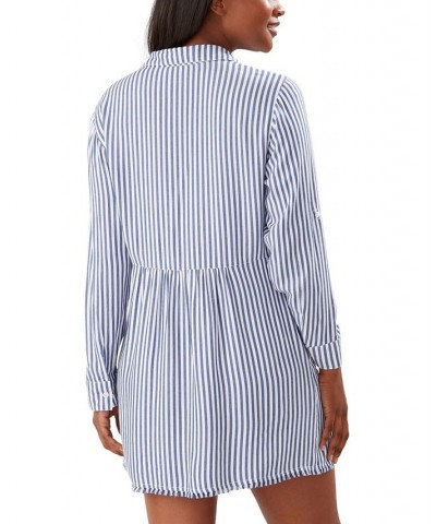 Chambray Striped Cover-Up Shirt Chambray $56.32 Swimsuits