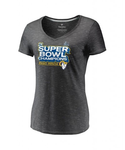 Women's Branded Heather Charcoal Los Angeles Rams Super Bowl LVI Champions Parade V-Neck T-shirt Heathered Charcoal $25.51 Tops