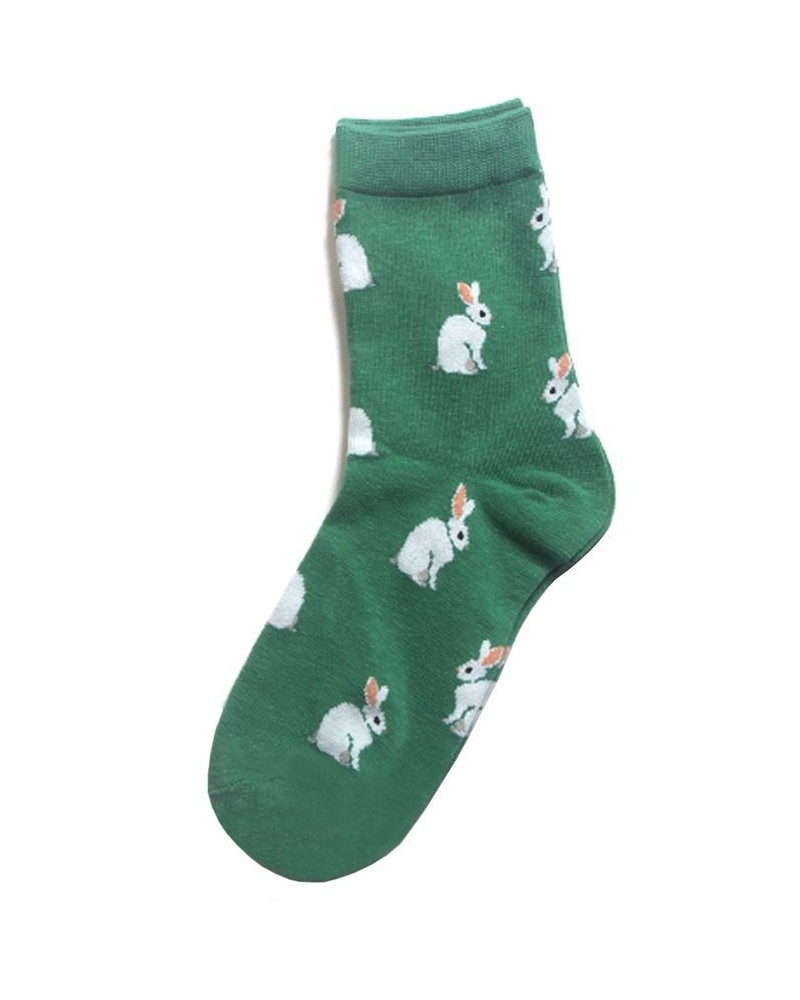 Women's Animal Print Crew Socks Green $10.64 Socks