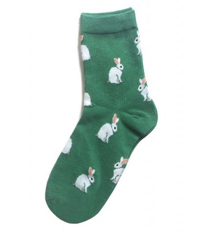 Women's Animal Print Crew Socks Green $10.64 Socks