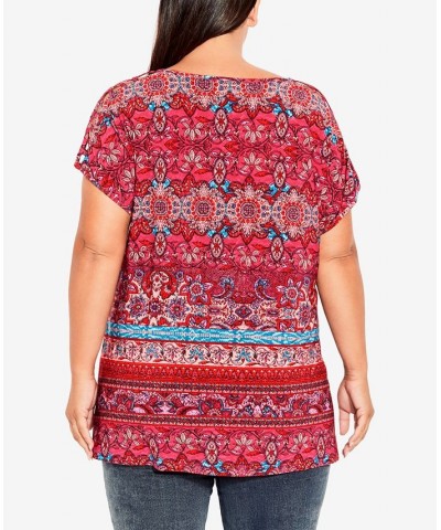 Plus Size Phoebe Lattice Border Top Paisley Border $29.16 Tops