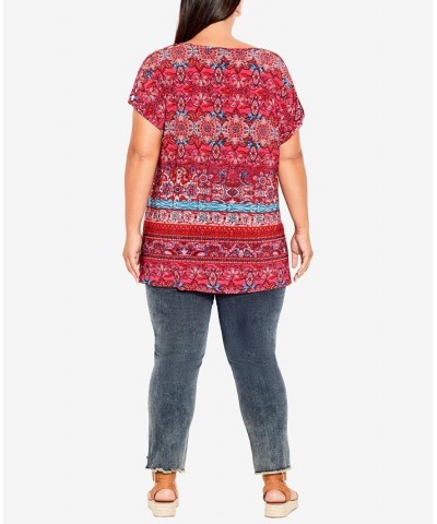 Plus Size Phoebe Lattice Border Top Paisley Border $29.16 Tops