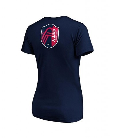 Women's Branded Navy St. Louis City SC Our City Our Spirit V-Neck T-shirt Navy $21.83 Tops