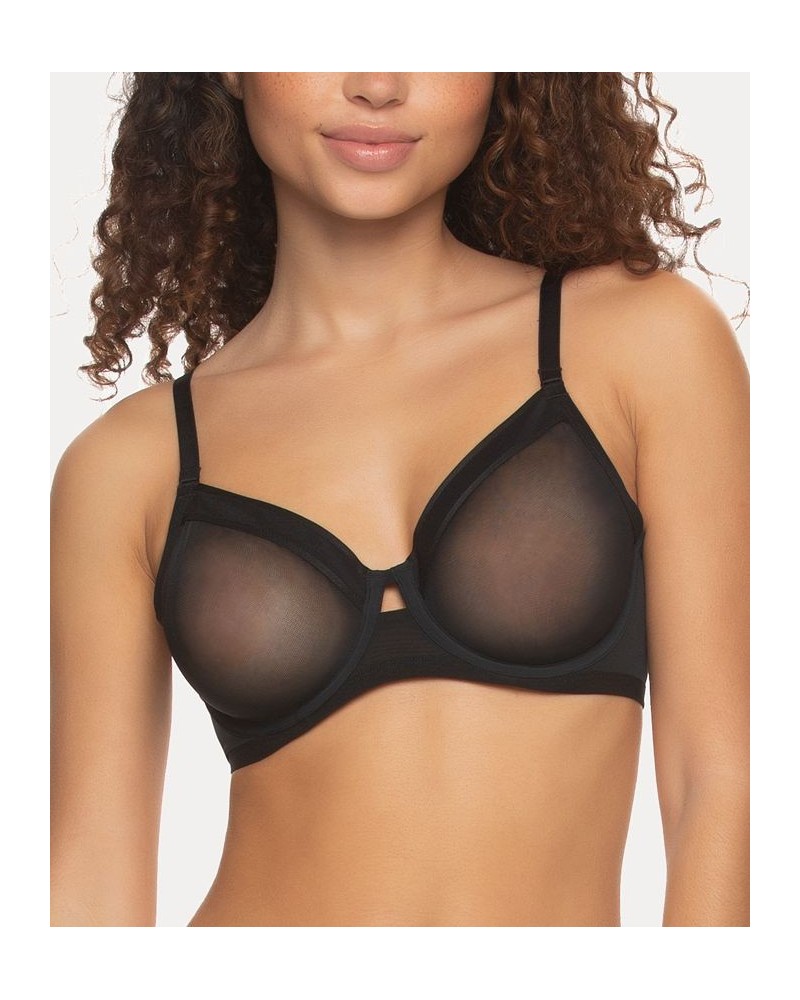 Women's Ethereal Sheer Mesh Underwire Bra 115159 Black $17.66 Bras