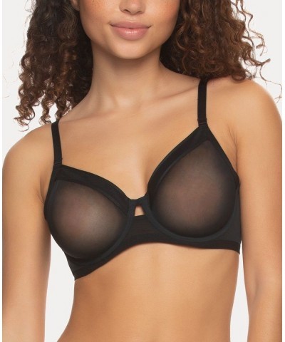 Women's Ethereal Sheer Mesh Underwire Bra 115159 Black $17.66 Bras