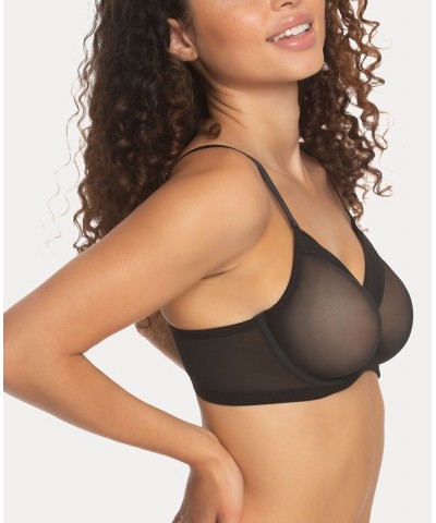 Women's Ethereal Sheer Mesh Underwire Bra 115159 Black $17.66 Bras