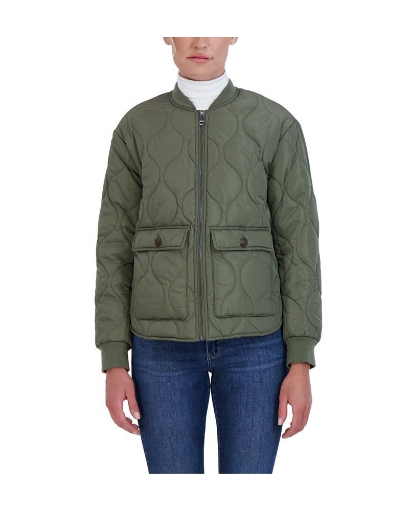 Women's Quilted Short Jacket Green $27.00 Jackets