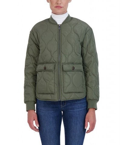 Women's Quilted Short Jacket Green $27.00 Jackets