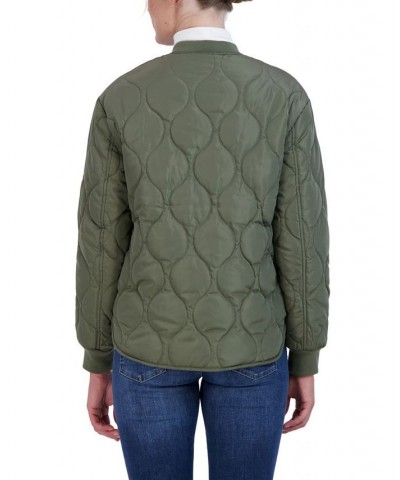 Women's Quilted Short Jacket Green $27.00 Jackets