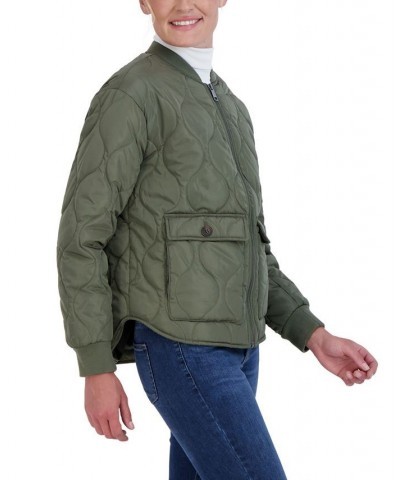 Women's Quilted Short Jacket Green $27.00 Jackets