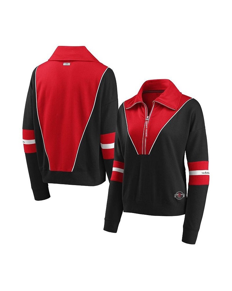 Women's Black Houston Rockets Colorblocked Half-Zip Jacket Black $30.36 Jackets