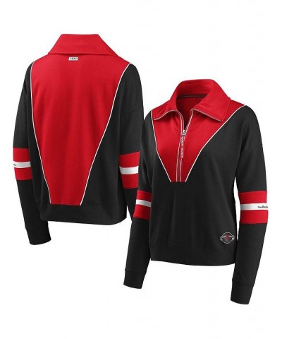 Women's Black Houston Rockets Colorblocked Half-Zip Jacket Black $30.36 Jackets