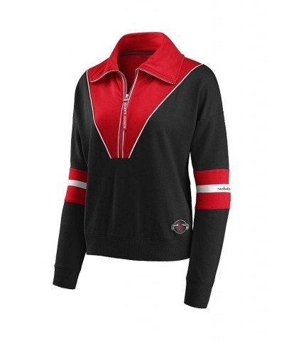 Women's Black Houston Rockets Colorblocked Half-Zip Jacket Black $30.36 Jackets