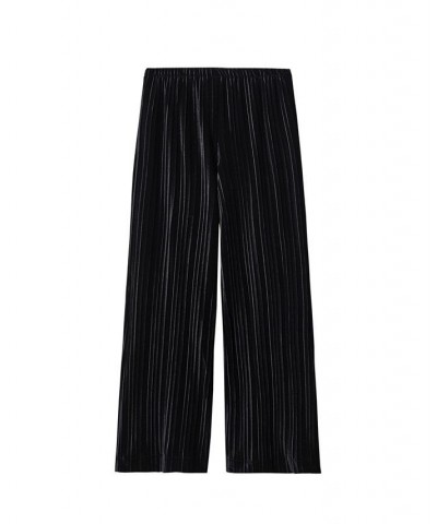 Women's Pleated Velvet Pants Black $32.20 Pants