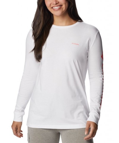 Women's North Cascades Cotton Long-Sleeve T-Shirt White $16.80 Tops