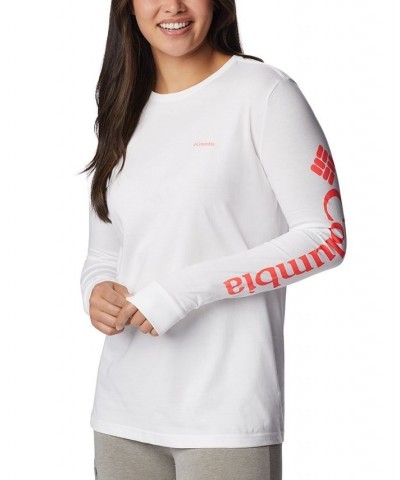 Women's North Cascades Cotton Long-Sleeve T-Shirt White $16.80 Tops