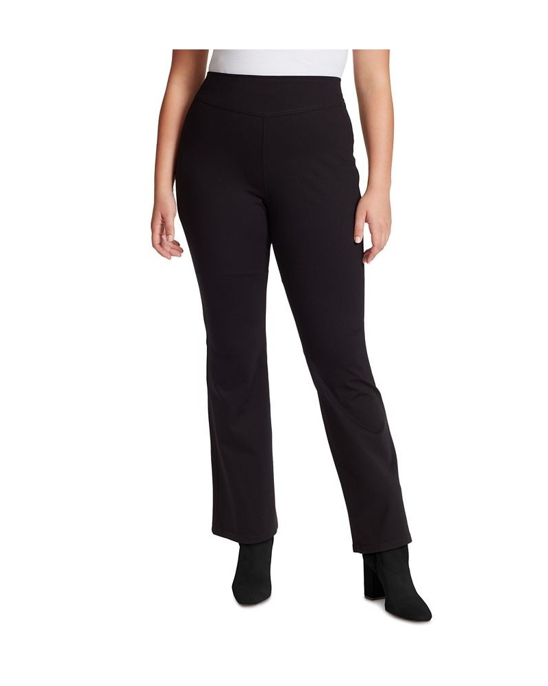 Trendy Plus Size Ponte Pull-On Flare-Leg Pants Black $28.67 Pants