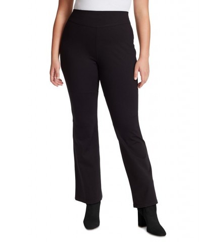 Trendy Plus Size Ponte Pull-On Flare-Leg Pants Black $28.67 Pants