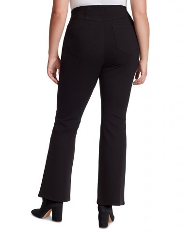 Trendy Plus Size Ponte Pull-On Flare-Leg Pants Black $28.67 Pants