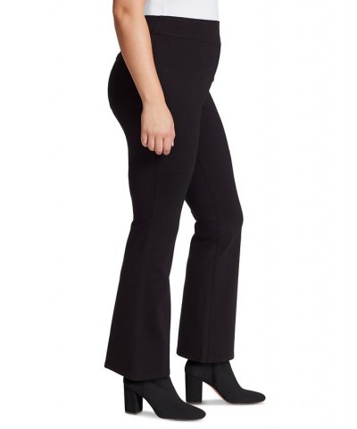 Trendy Plus Size Ponte Pull-On Flare-Leg Pants Black $28.67 Pants