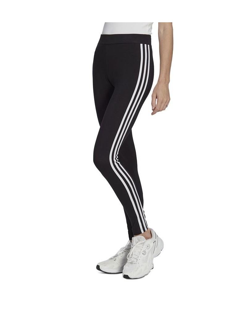 Women's High Waist Three Stripe Pull-On Leggings Black $21.50 Pants