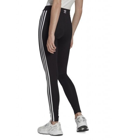 Women's High Waist Three Stripe Pull-On Leggings Black $21.50 Pants