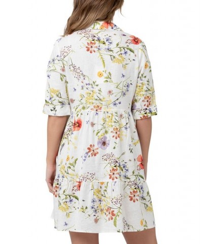 Bloom Floral Button Through Shirt Dress Natural $62.00 Dresses