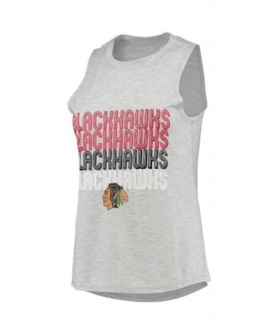 Women's Heathered Gray Black Chicago Blackhawks Profound Tank Top and Leggings Sleep Set Heathered Gray, Black $27.00 Pajama