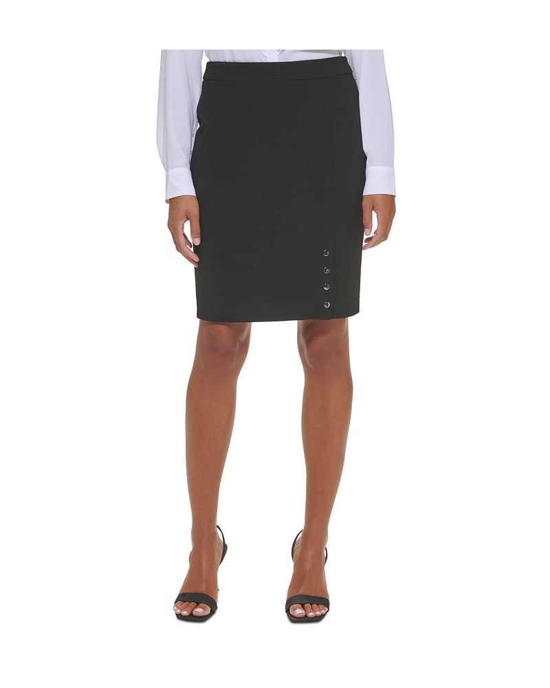 Women's Button-Detail Pencil Skirt Black $27.26 Skirts