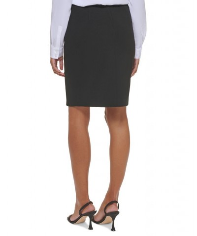 Women's Button-Detail Pencil Skirt Black $27.26 Skirts