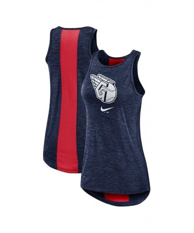 Women's Navy Cleveland Guardians Right Mix High Neck Tank Top Navy $27.99 Tops