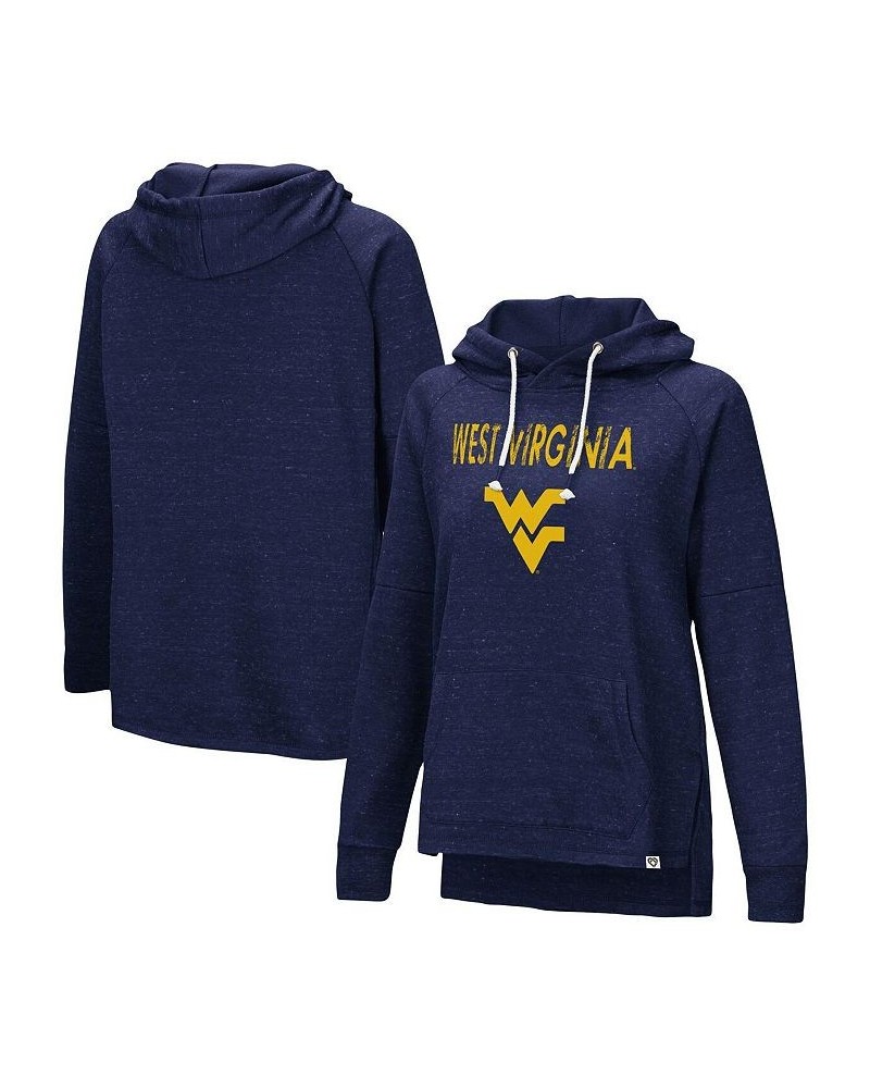 Women's Navy West Virginia Mountaineers Nollie Slub Raglan Pullover Hoodie Navy $32.50 Sweatshirts