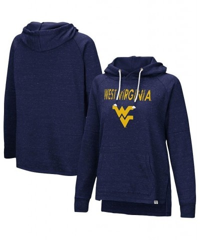 Women's Navy West Virginia Mountaineers Nollie Slub Raglan Pullover Hoodie Navy $32.50 Sweatshirts