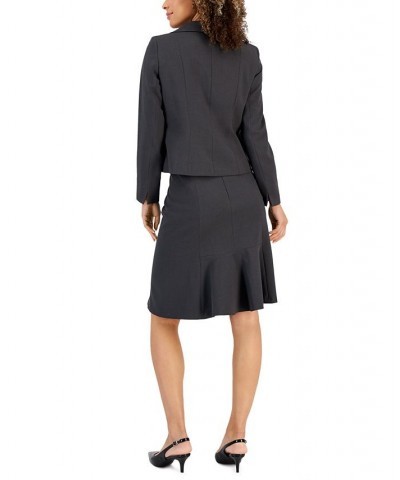 Women's Three-Button Flounce-Skirt Suit Regular and Petite Sizes Purple $46.50 Suits